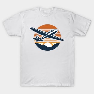 Glider Sailplane Biplane aerial floating soaring T-Shirt